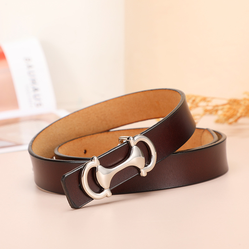 腰带女仿古真皮平滑扣复古时尚腰带女百搭装饰牛仔裤高级皮带女士详情15