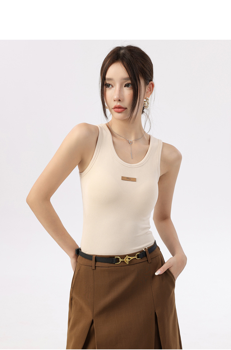 300g cashmere thermal vest for women, one-piece with chest pad, winter thickened and fleece base suit, inner top pic 6