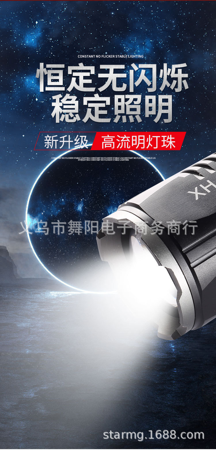Новый белый лазер с ультраярким зумом, тактический фонарь USB, заряжающий наружный осветительный фонарь COB pic 11