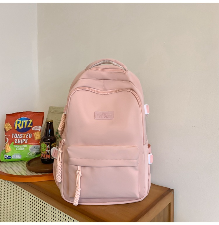 书包大容量高颜值初高中生新款双肩包大容量纯色简约防泼水背包详情33