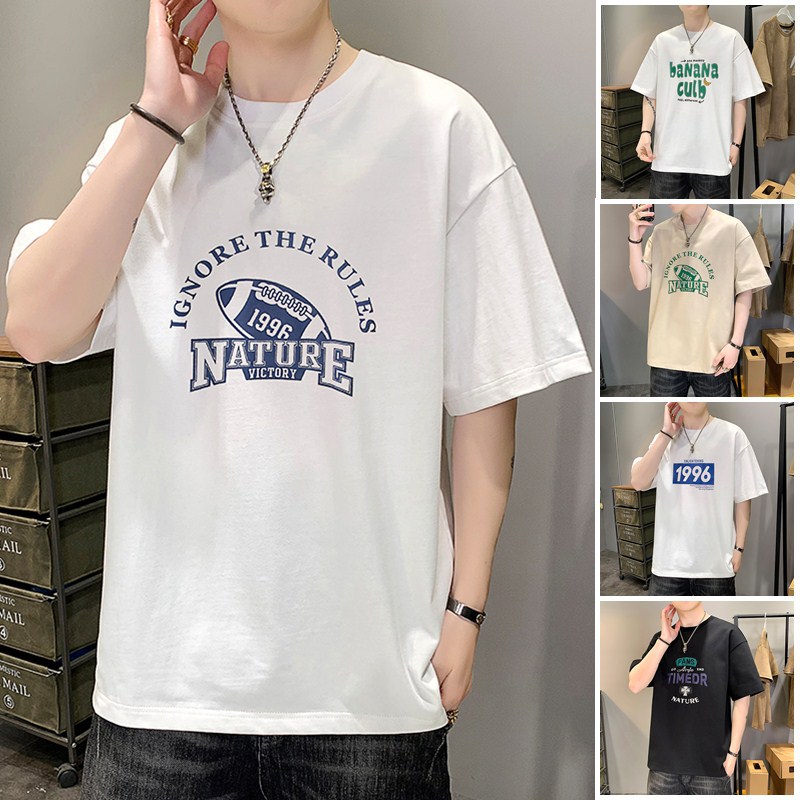 New summer round-neck plus-size American retro ice silk cotton half-sleeved T-shirt for men pic 2