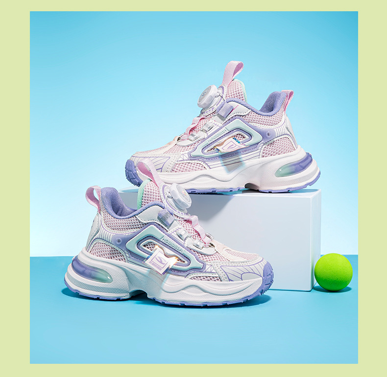 哈比熊网面春季款男童纽扣鞋女童双网运动鞋橡胶底跑步鞋一件代发详情18