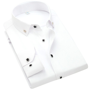 一件代发衬衫男士长袖春夏季高级感商务休闲青花瓷衬衣男装潮流感详情12