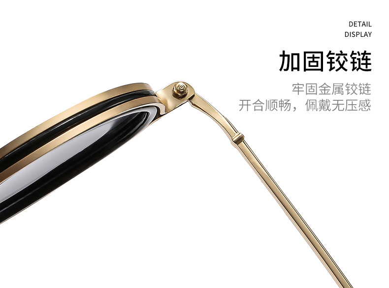 复古圆框金属墨镜太阳镜男女同款防蓝光眼镜跨境外贸批发男女详情15