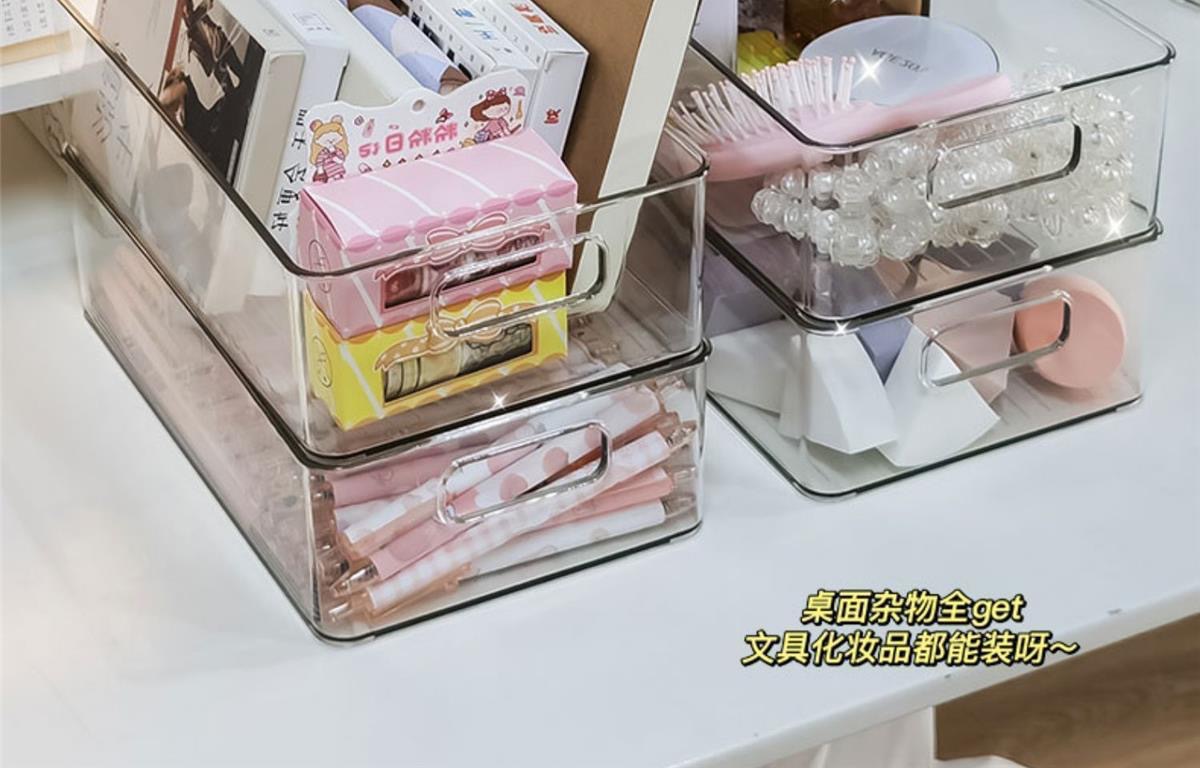 桌面收纳箱化妆品家用透明亚克力面膜整理盒零食收纳筐杂物置物架02专供外贸专供外贸详情4