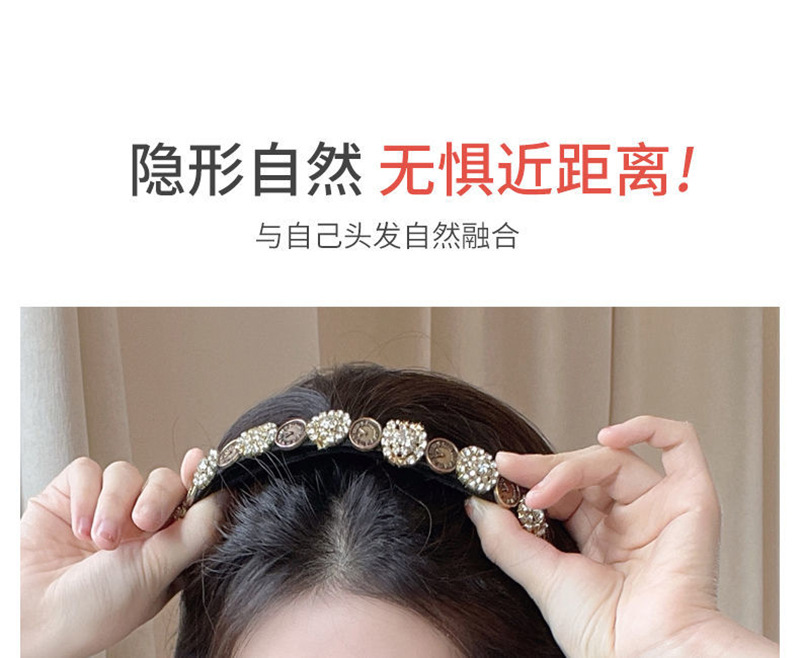 Wig for women, long hair band, wig, one-piece U-shaped half-head cover, long straight hair, natural one-piece faux hair wig pic 4