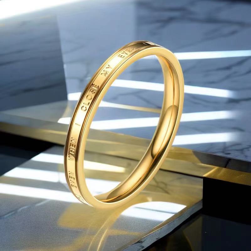 戒指钛钢戒指女小众电镀法式不掉色ins素圈冷淡风不锈钢手饰批发详情8