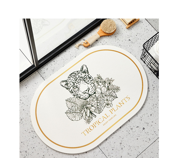 Fresh and light oval soft diatom floor mat mud absorbent mat quick-drying non-washing foot mat floor mat bathroom door carpet floor mat pic 14