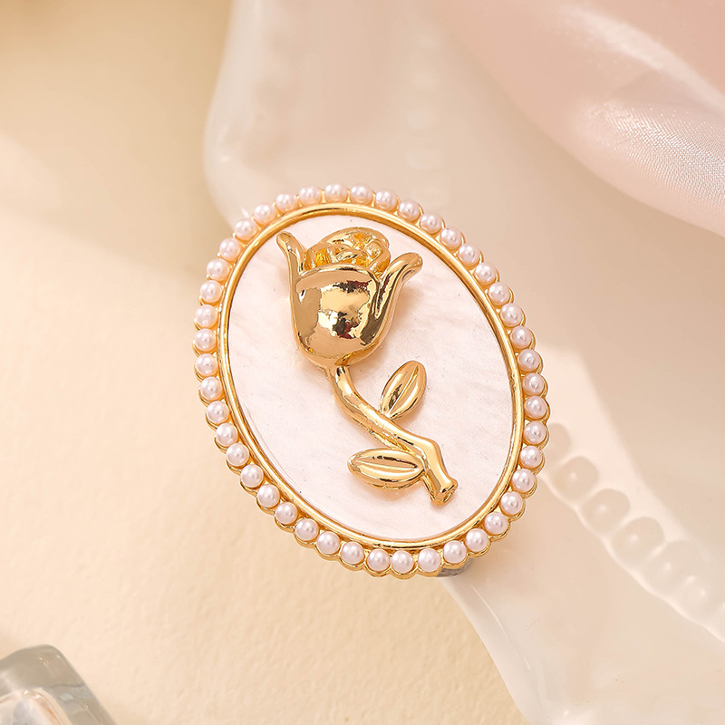 珍珠玫瑰花胸针女精致奢华高级感百搭胸花西装外套衬衫防走光配饰详情4