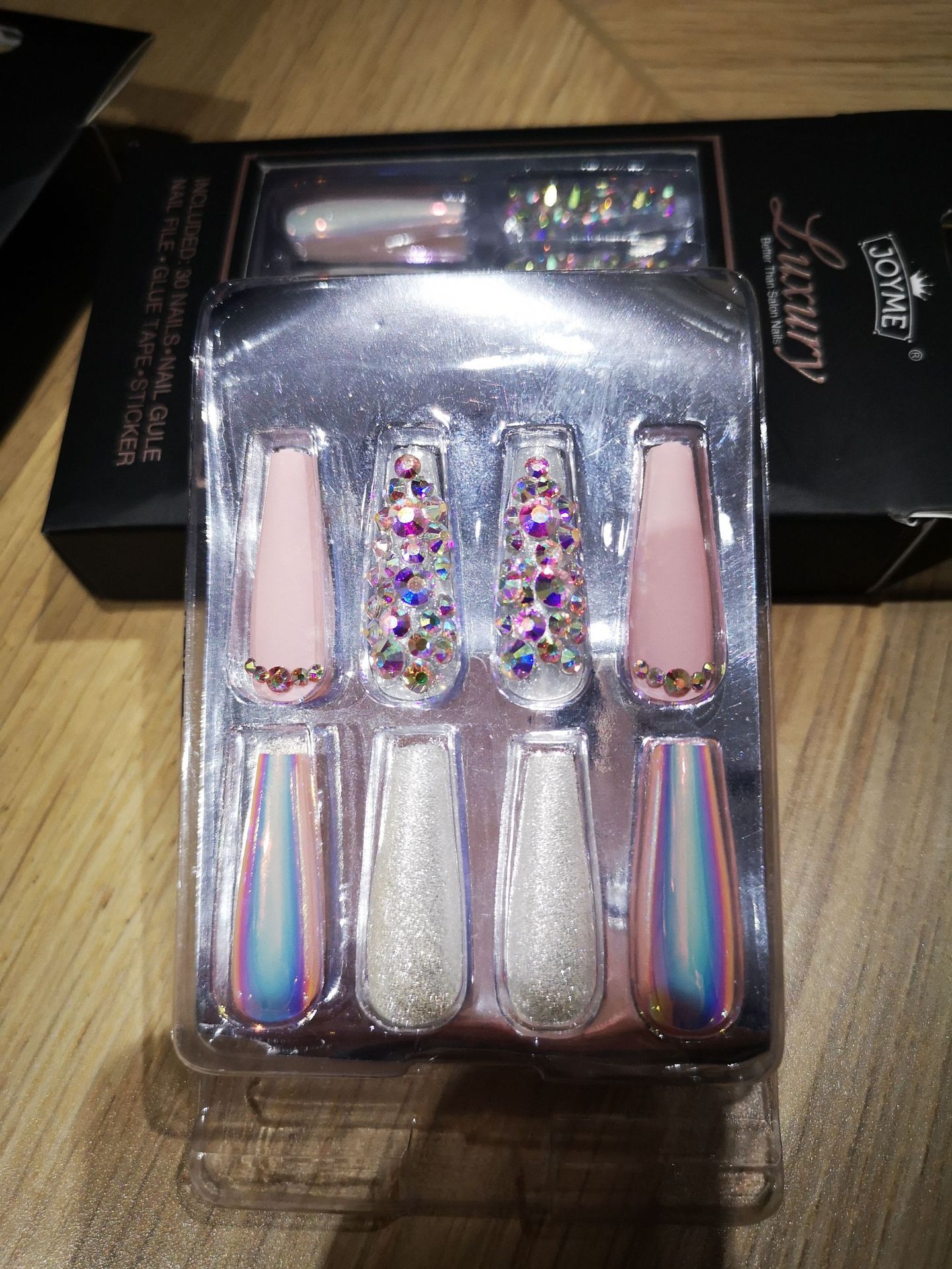 Special offer on 30 pieces of long ballet nail nail patches with diamonds pic 42