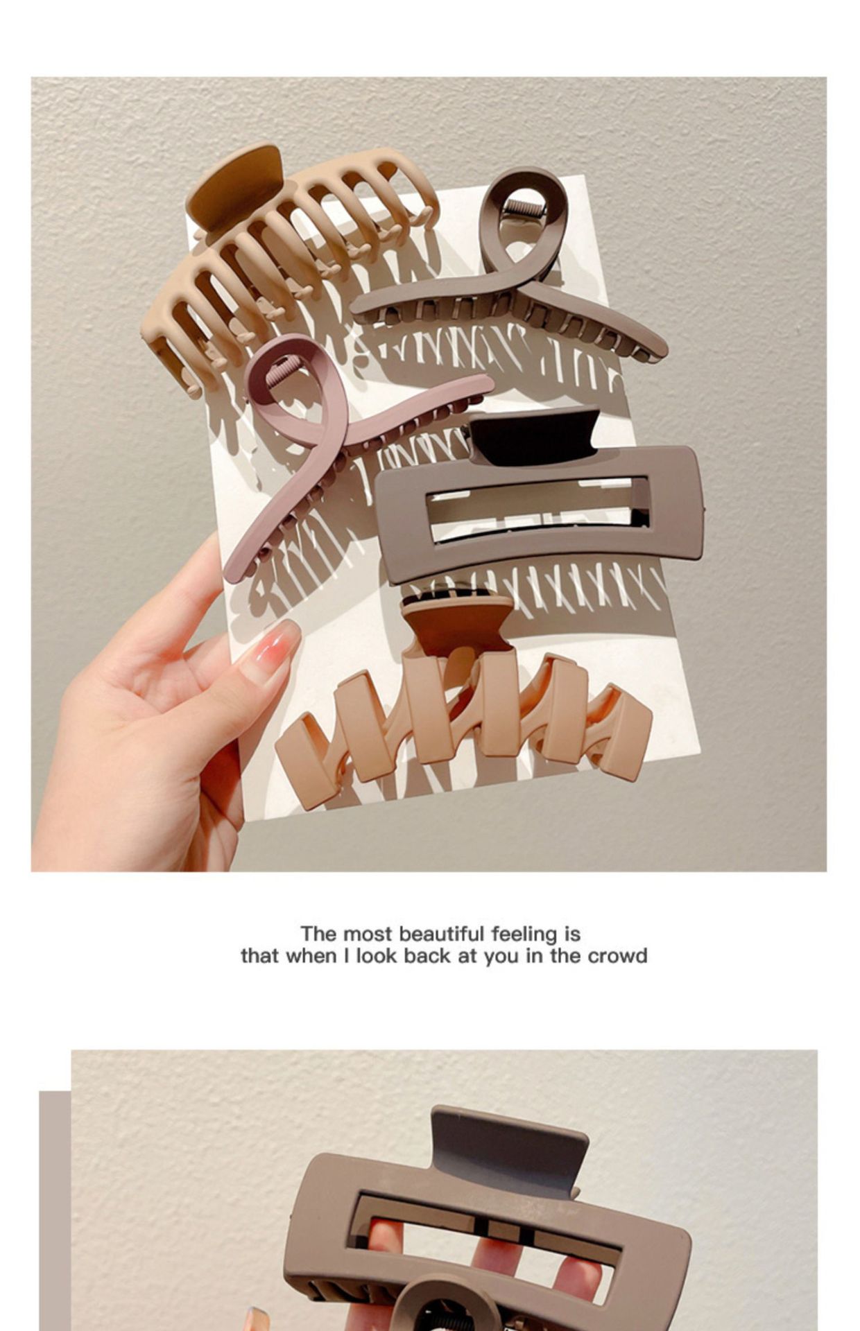 Korean-style large updo hair clips, high-end hairpins, shark clips, ins atmosphere, autumn and winter plush hair accessories pic 21