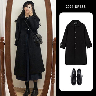 法式复古黑色收腰V领连衣裙女秋季灯芯绒系带显瘦赫本风小黑裙详情15