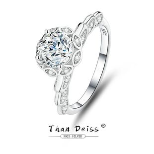 莫桑石戒指2克拉D色求婚钻戒批发欧美时尚S925银经典六爪气质戒指详情3