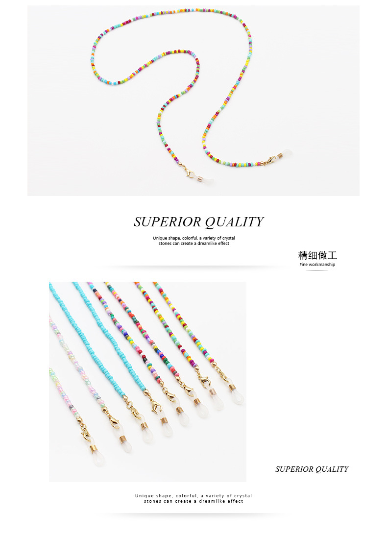 Factory direct sales of high-end eyeglass chains and anti-drop mask chains with mixed and matched rice beads from Europe, America, Japan and South Korea pic 4