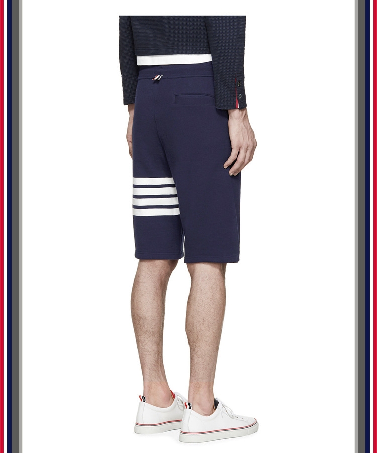 TB teñido teñido cuatro barras rayas moda hombre verano moda pantalones de algodón moda marca pantalones medios pantalones deportivos pantalones casuales hombres pic 11