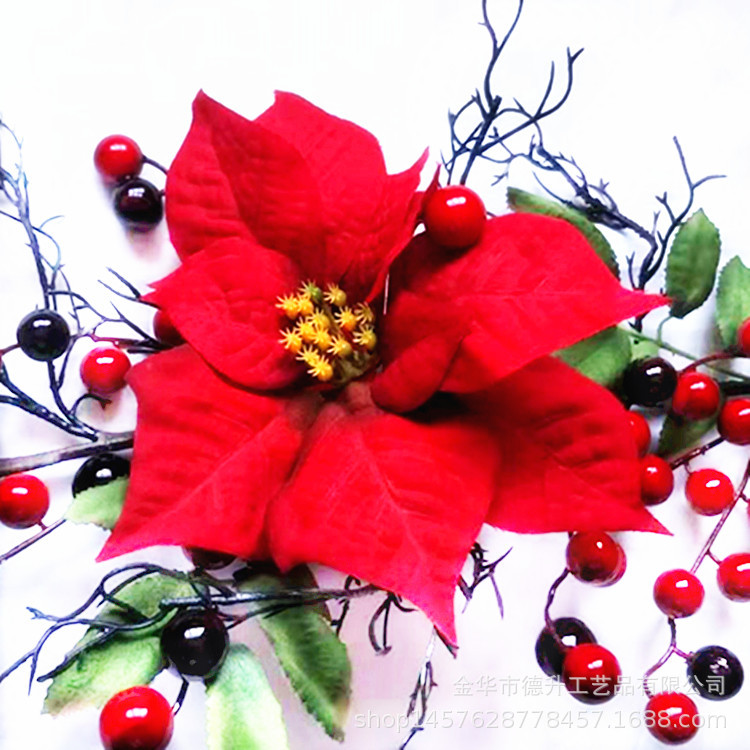 Desheng Factory supplies hotel and shopping mall scene decoration, Christmas hanging ornaments, decorative items, red fruits, Christmas flowers and rattan DIY pic 8