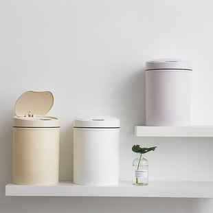 Elliptical dry and wet classified trash can, Japanese-style double-layer large covered wastebasket, press-type kitchen and bathroom trash can pic 12