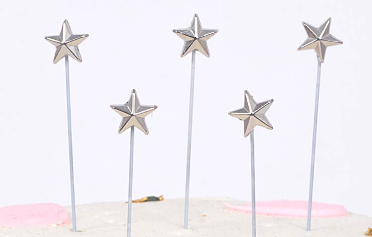节日用品批发网红创意铂金小星星蛋糕装饰插牌百搭生日蛋糕装饰插牌 5个装详情10