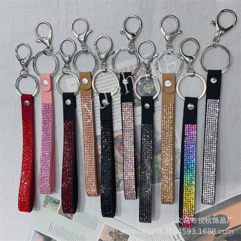 跨境电商水钻皮革链条斜挎单肩手机包竖款百搭女包时尚斜跨包详情1