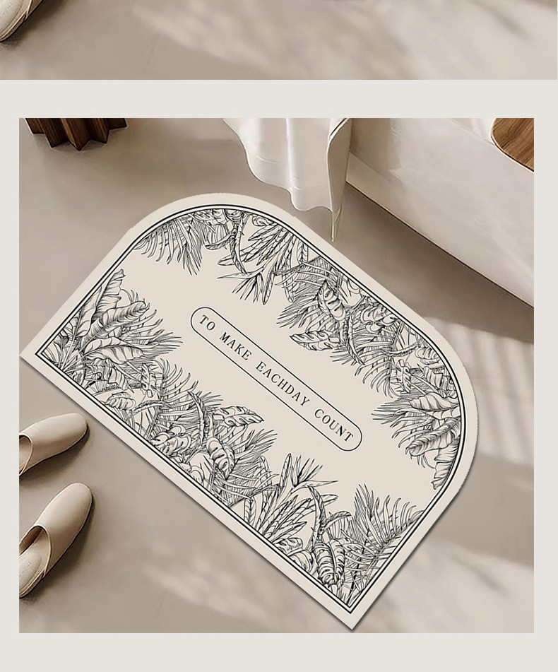 复古奶油风硅藻泥吸水速干浴室地垫卫生间防滑脚垫洗澡间浴缸脚垫详情17