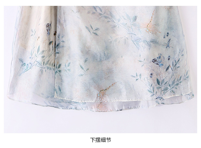 新中式国风改良旗袍连衣裙女夏2023新款显瘦气质中年妈妈薄纱裙子详情34