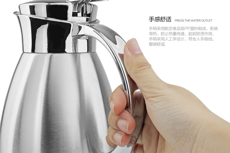 Stainless steel insulated kettle, vacuum hot water kettle, coffee kettle, European-style kettle, insulated bottle with water kettle, stainless steel European-style spiral high-end coffee kettle, super cold and heat preservation, vacuum technology for heat insulation and heat preservation pic 15