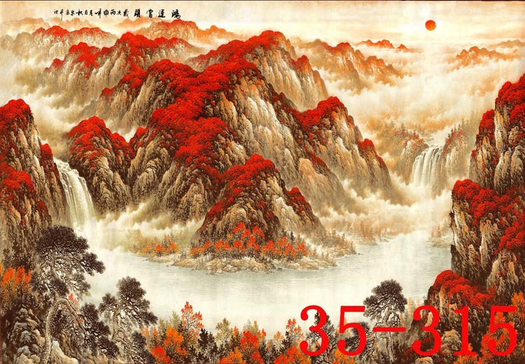  鸿运当头国画山水国潮 左右逢缘风景 客厅装饰仿真画芯65-296详情15