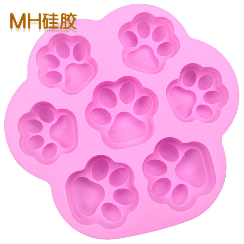明昊 7连大小猫爪 硅胶蛋糕模具 手工皂模 果冻模具 夹心面包模详情3