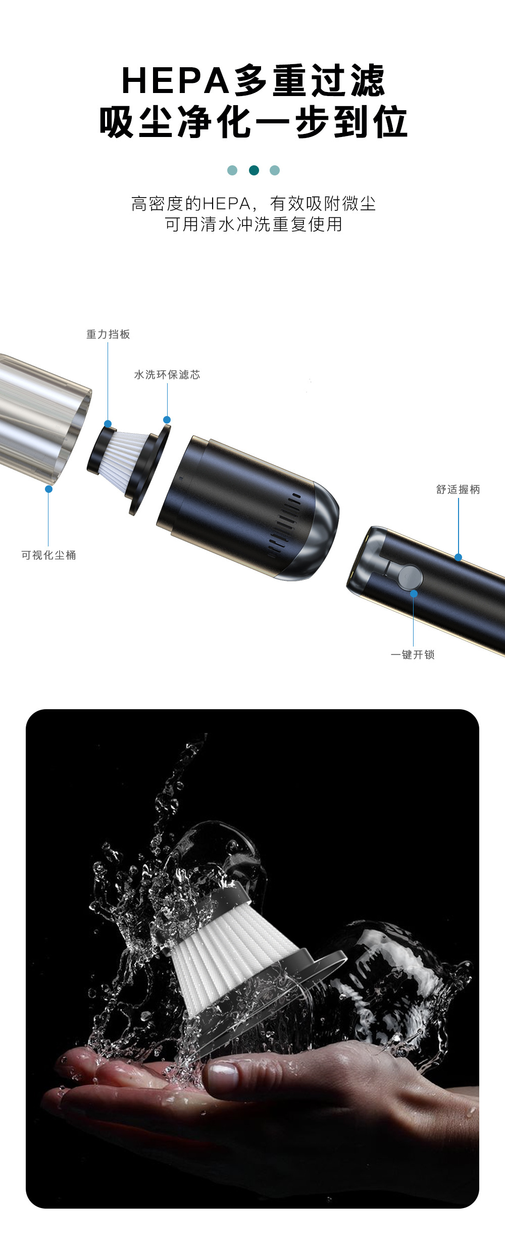 新款分离式车载吸尘器超高颜值大吸力车家两用大功率跨境吸尘器详情14