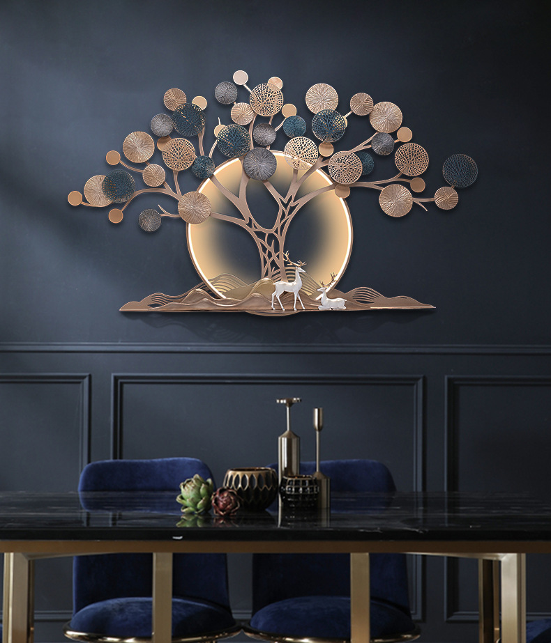Decorative paintings, ironwork murals, sofa background walls, living room decoration, 3d stereoscopic hanging items, light paintings, restaurant factory wholesale pic 7