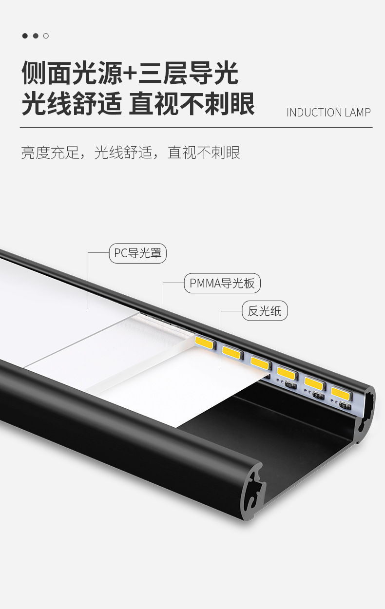 超薄智能人体感应无线led灯充电长条厨房橱柜衣柜酒柜鞋柜灯条详情7