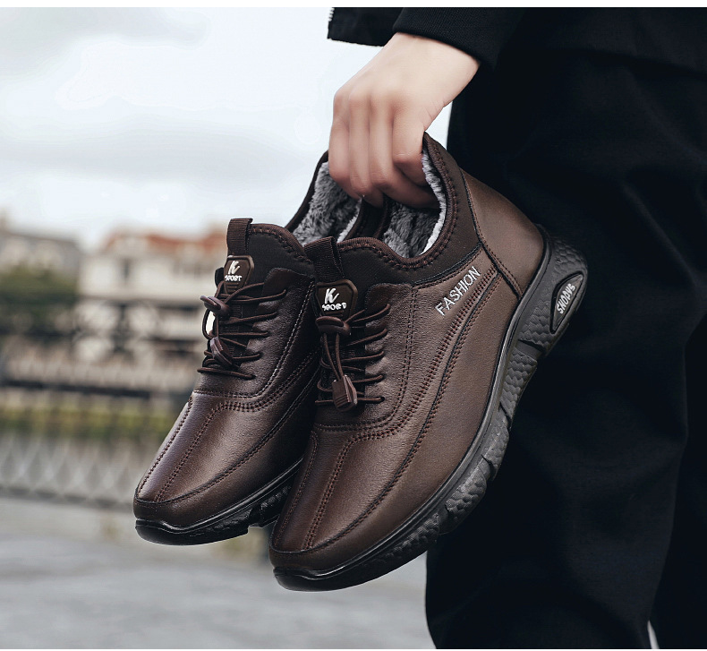 棉靴冬季新款外贸棉鞋批发加厚毛发加绒休闲保暖雪地靴男一件代发详情21