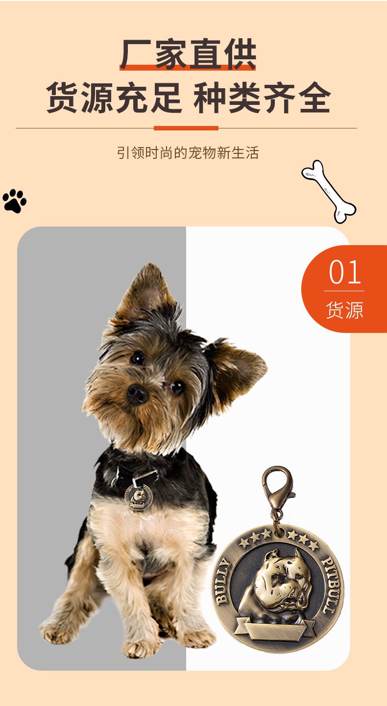Fabricante en stock aleación de zinc etiqueta de identificación puede ser letterable pet dog anti-pérdida decoración colgante vintage zodiaco listado pic 5