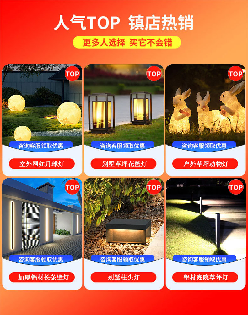 月球灯户外月亮灯星球灯防水花园庭院装饰发光球太阳能草坪圆球灯详情1