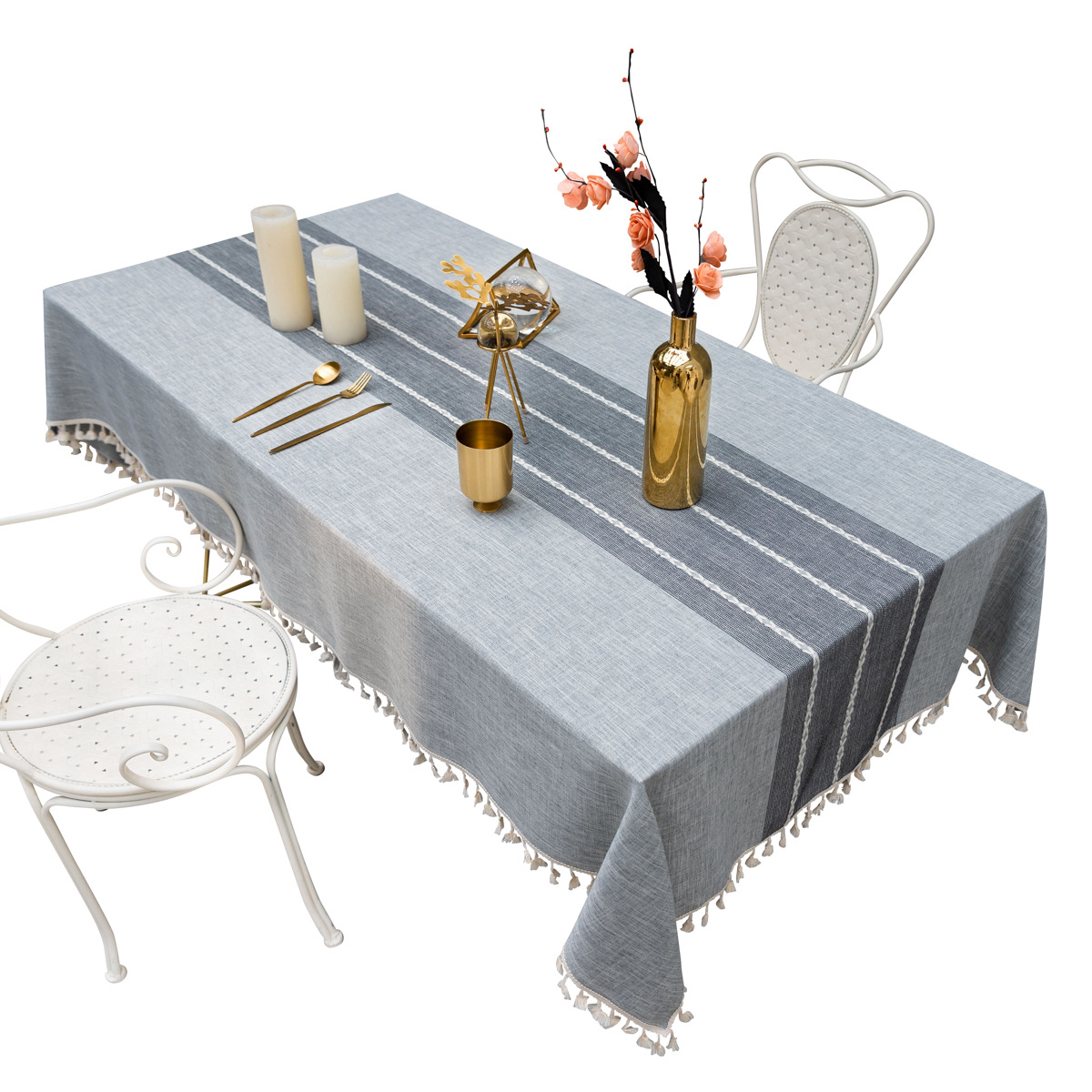 Cross-border home textile cotton and linen embroidered tablecloth, party dust-proof, Christmas festival, kitchen, banquet and gathering bestseller tablecloth pic 4