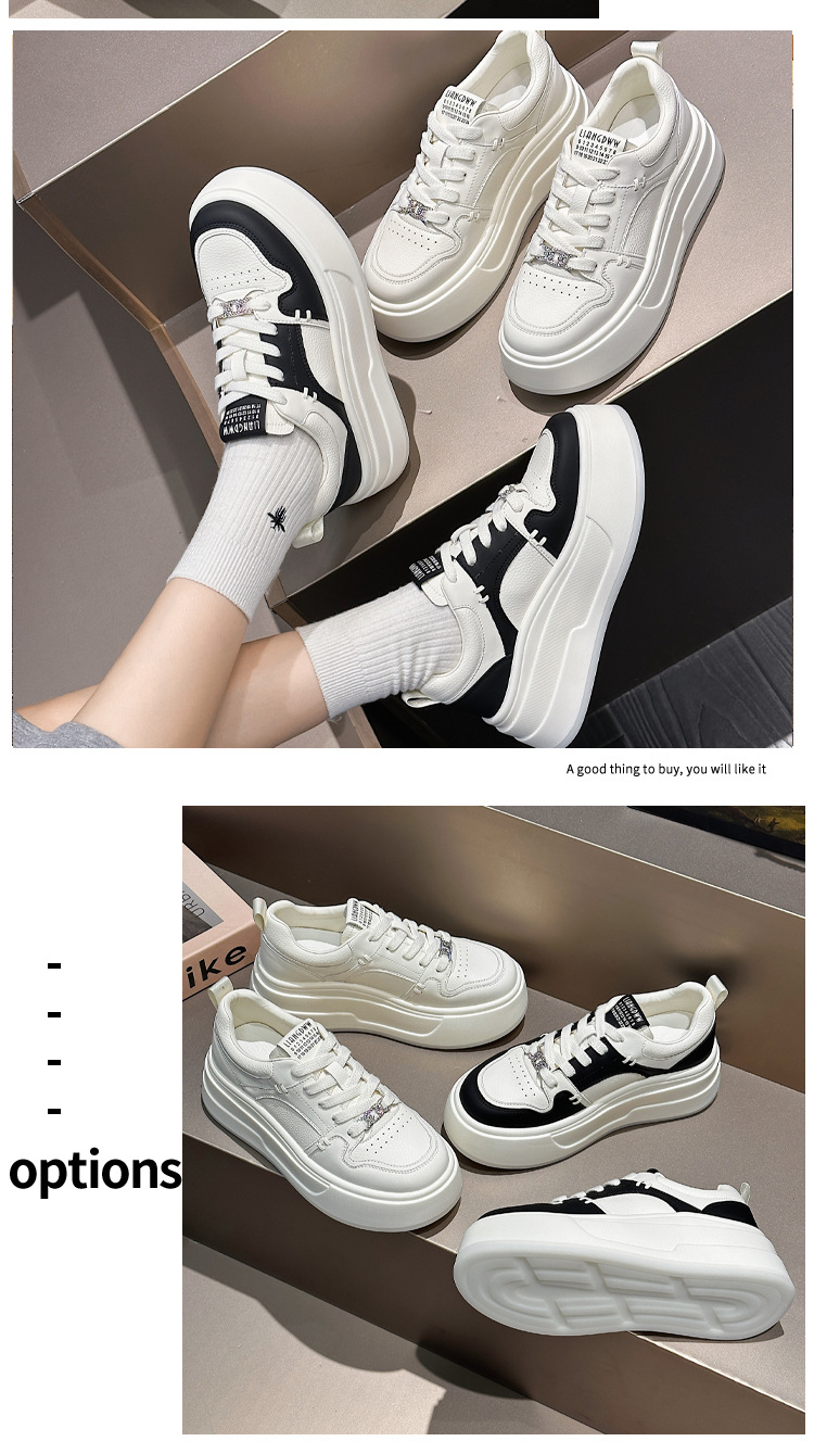 极简小白鞋女款2024新款爆款时尚气质真皮厚底韩系超好看的女鞋子详情17