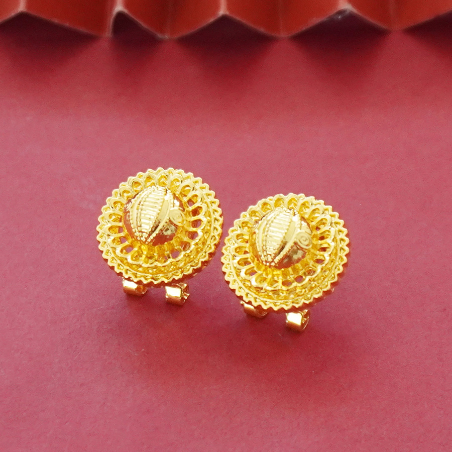 Wholesale cross-border Middle Eastern eye design gold-plated necklace, pendant, earring, three-piece jewelry set pic 3