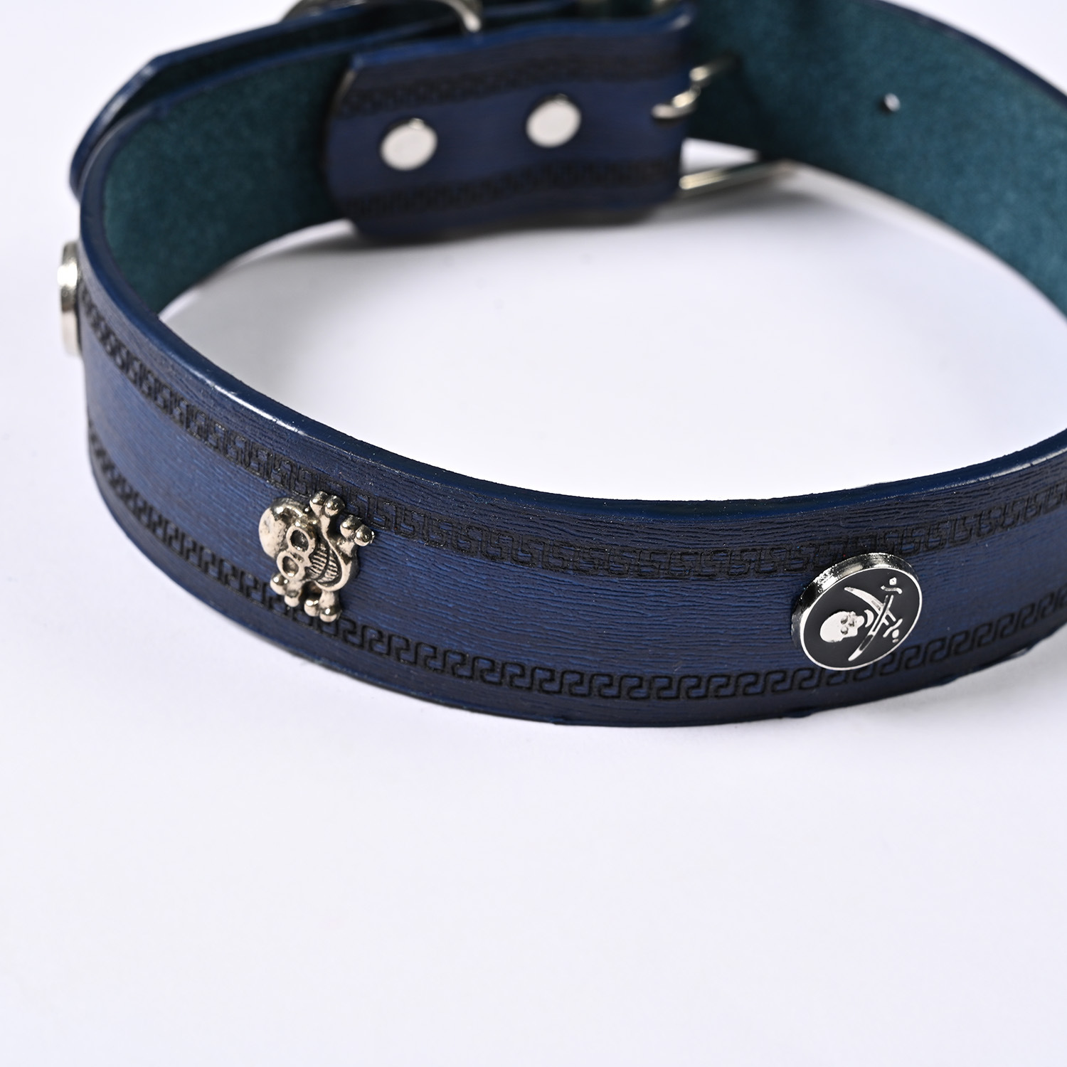 New cross-border skull PU pet collar, large dog neck collar, leather pet collar, adjustable wholesale pic 11