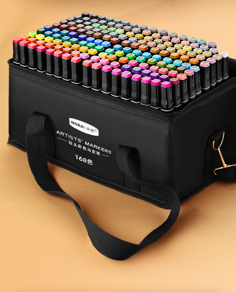 彩色双头马克笔套装儿童学生美术专用彩笔批发酒精油性画画马克笔详情6
