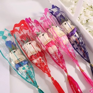 三八节花束礼盒pvc礼盒金箔香皂花礼物店庆赠品毕业季七夕节礼物详情4