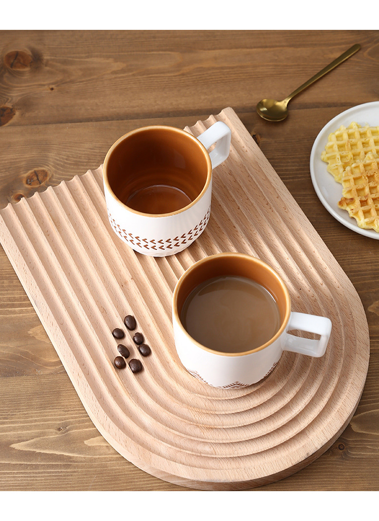 Simple ceramic cups, office mugs, breakfast coffee cups, milk cups, afternoon tea cups set, can be affixed with logos pic 15