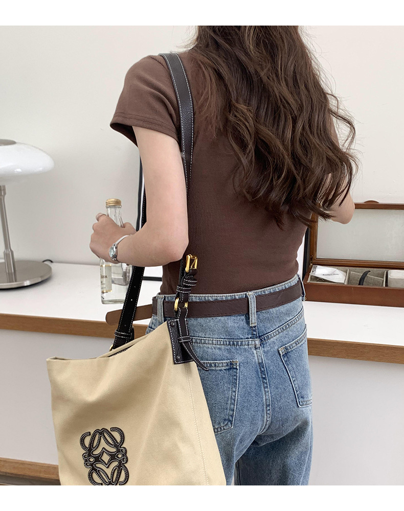 European and American style ribbed off-the-shoulder T-shirt for women, new summer style, slimming and figure-hugging, round-neck, layering short base layer pic 20