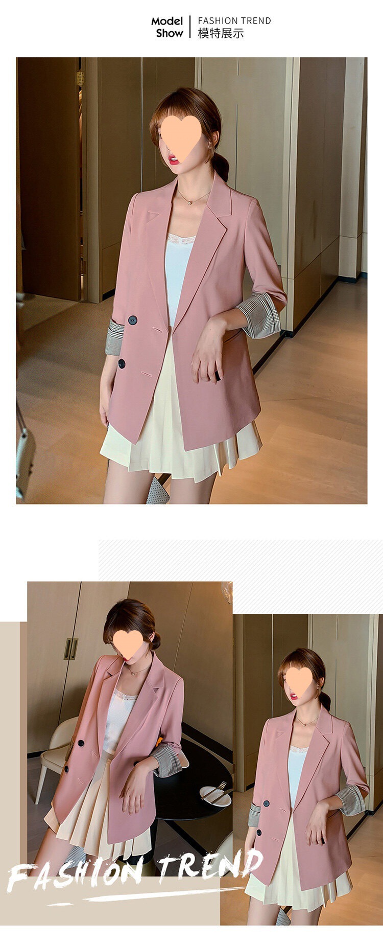 2022年秋小西装外套女韩版英伦风网红显瘦西服套装女士气详情6