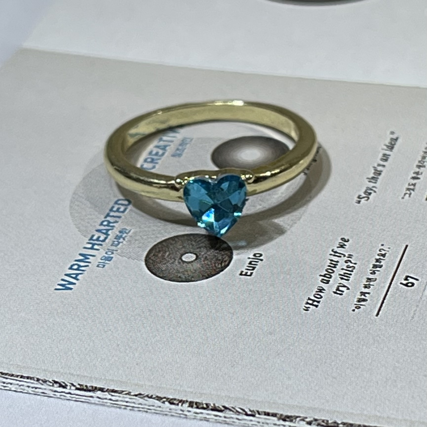 Cross-border exclusive zircon inlaid ring, Instagram style, recommended by a blogger, metal gold-plated heart-shaped ring factory direct sales pic 7