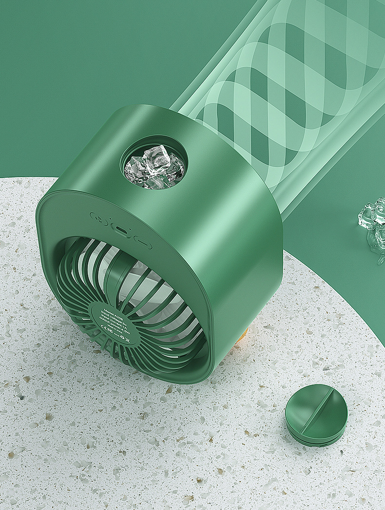 2022款USB迷你风扇喷雾小风扇充电便携式桌面静音喷雾冷风机定制详情10