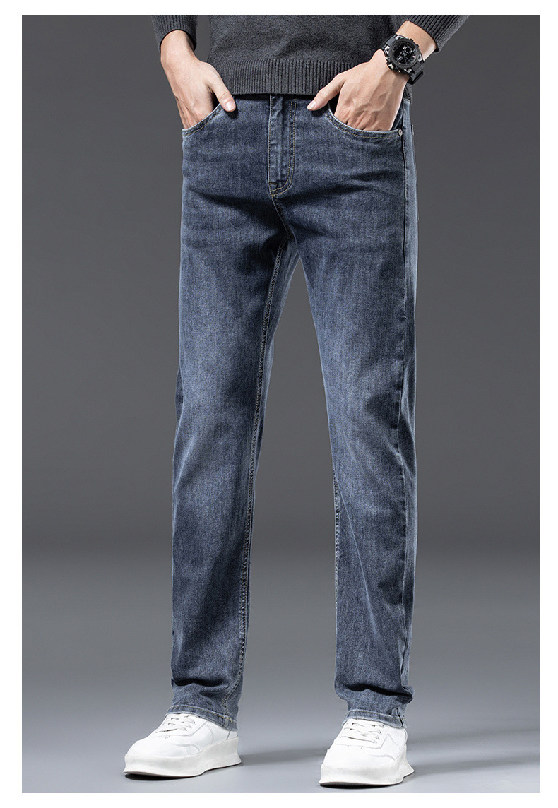 高端潮流牛仔裤男士秋冬新款轻奢时尚修身小脚百搭弹力休闲长裤子详情14