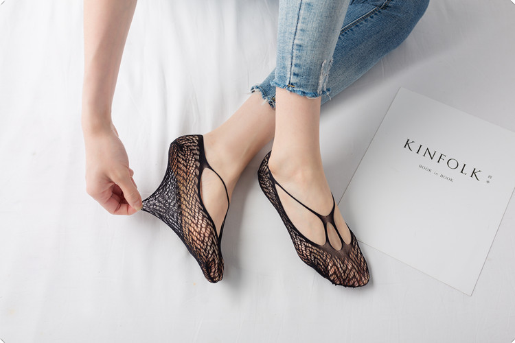 Primavera verano mesh invisible calcetines mujeres terciopelo cruzado calcetines respirables poco profundos slim calcetines fabricantes al por mayor pic 22