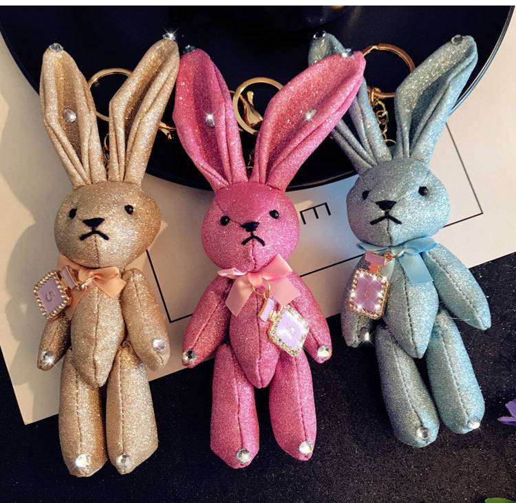cute keychain gifts bag hang accessories mobile rabbit cloth详情15