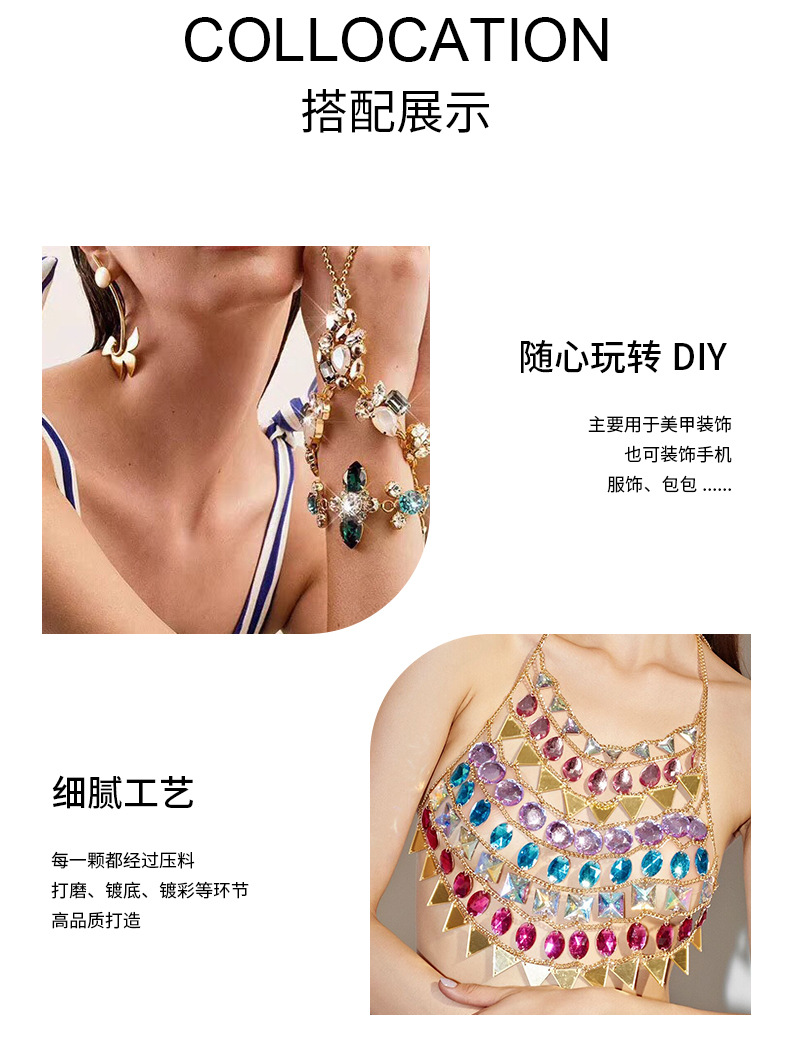 Xiaoyi jewelry Accessories, creative and fashionable built-in dried flower round resin diamond, Japanese and Korean style accessories wholesale pic 6