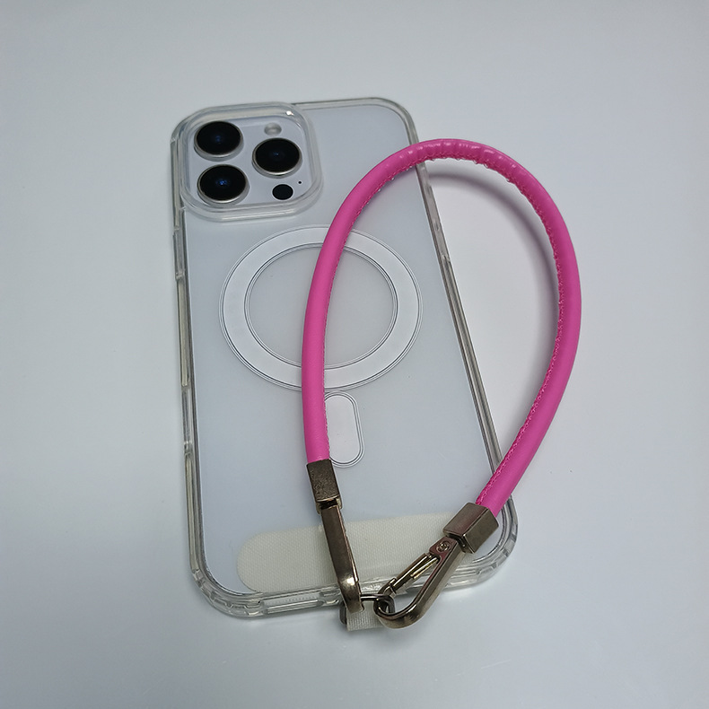 手机挂绳皮革手绳短款男女通用挂件手机链结实防丢水杯短款挂绳详情4